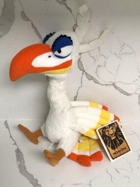 Disney The Lion King Zazu Plush - White, Orange, Yellow, Blue
